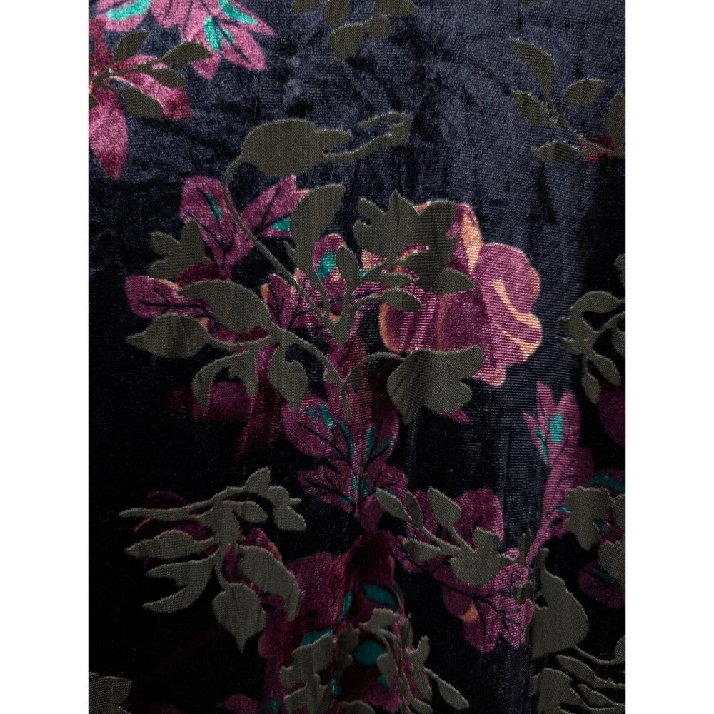 Chelsea & Theodore Floral Velvet Cocoon Kimono Cardigan Size L